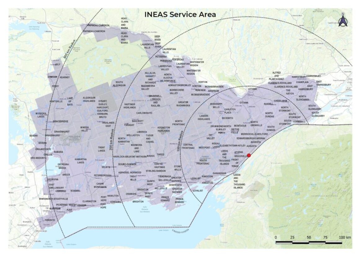 Map of INEAS Service Area